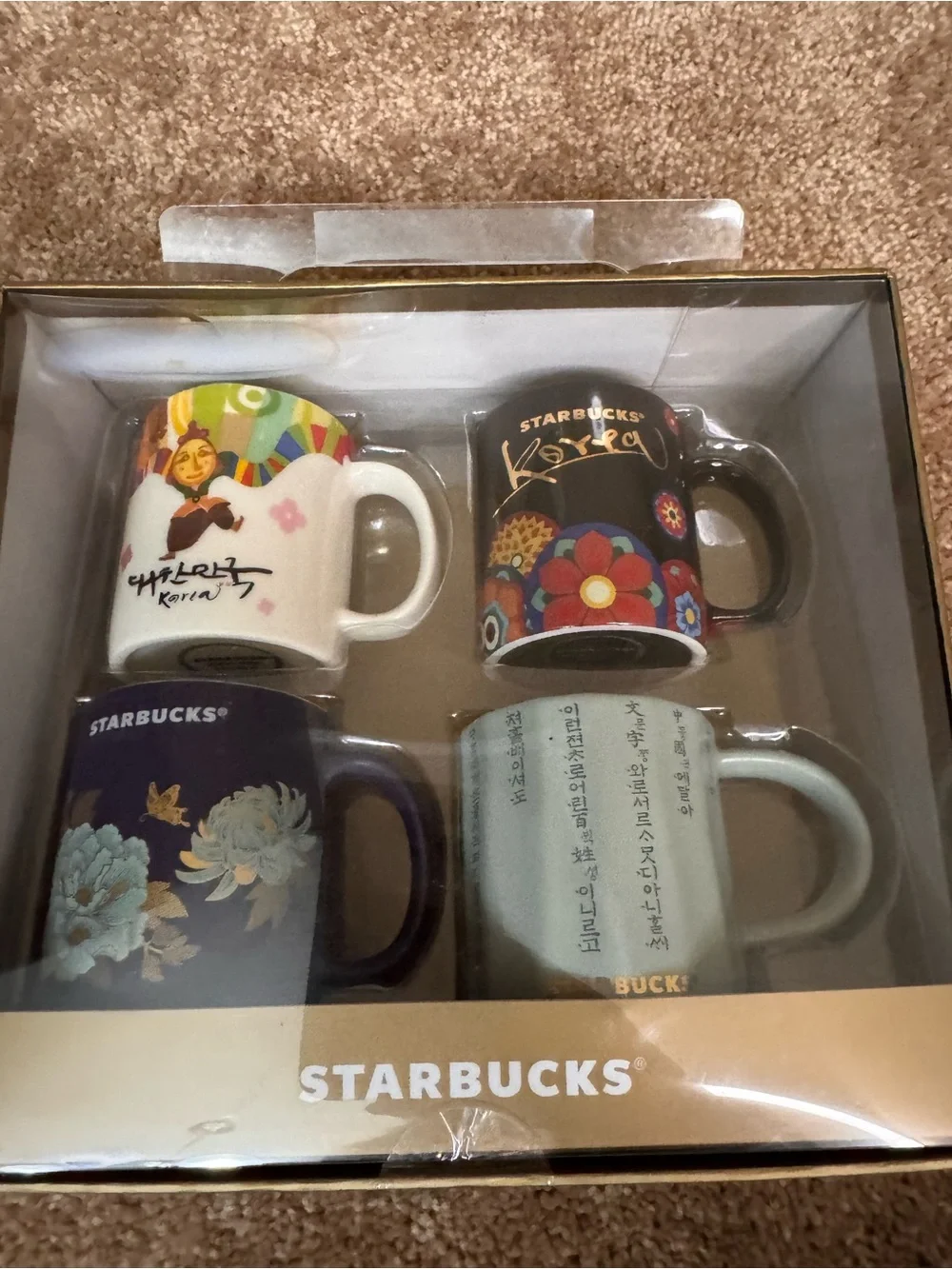 Starbucks Korea Mini Mug Set - White, Dark Blue, Black, Light Gray